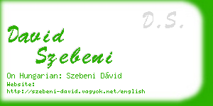 david szebeni business card